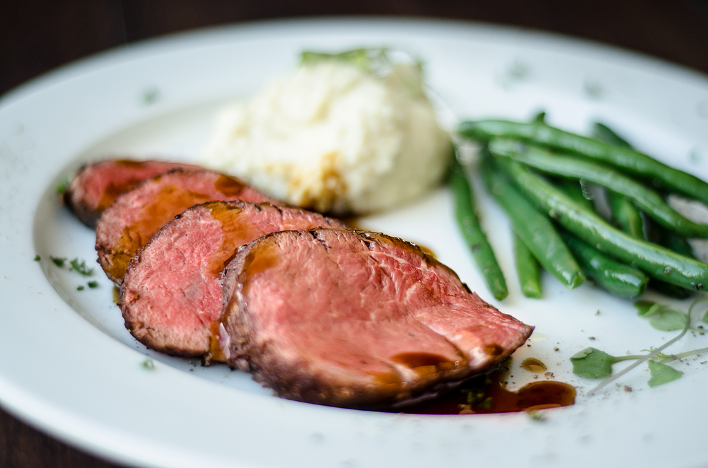 Herb & Mustard Roasted Adena Farms Beef Tenderloin with Horseradish Cr