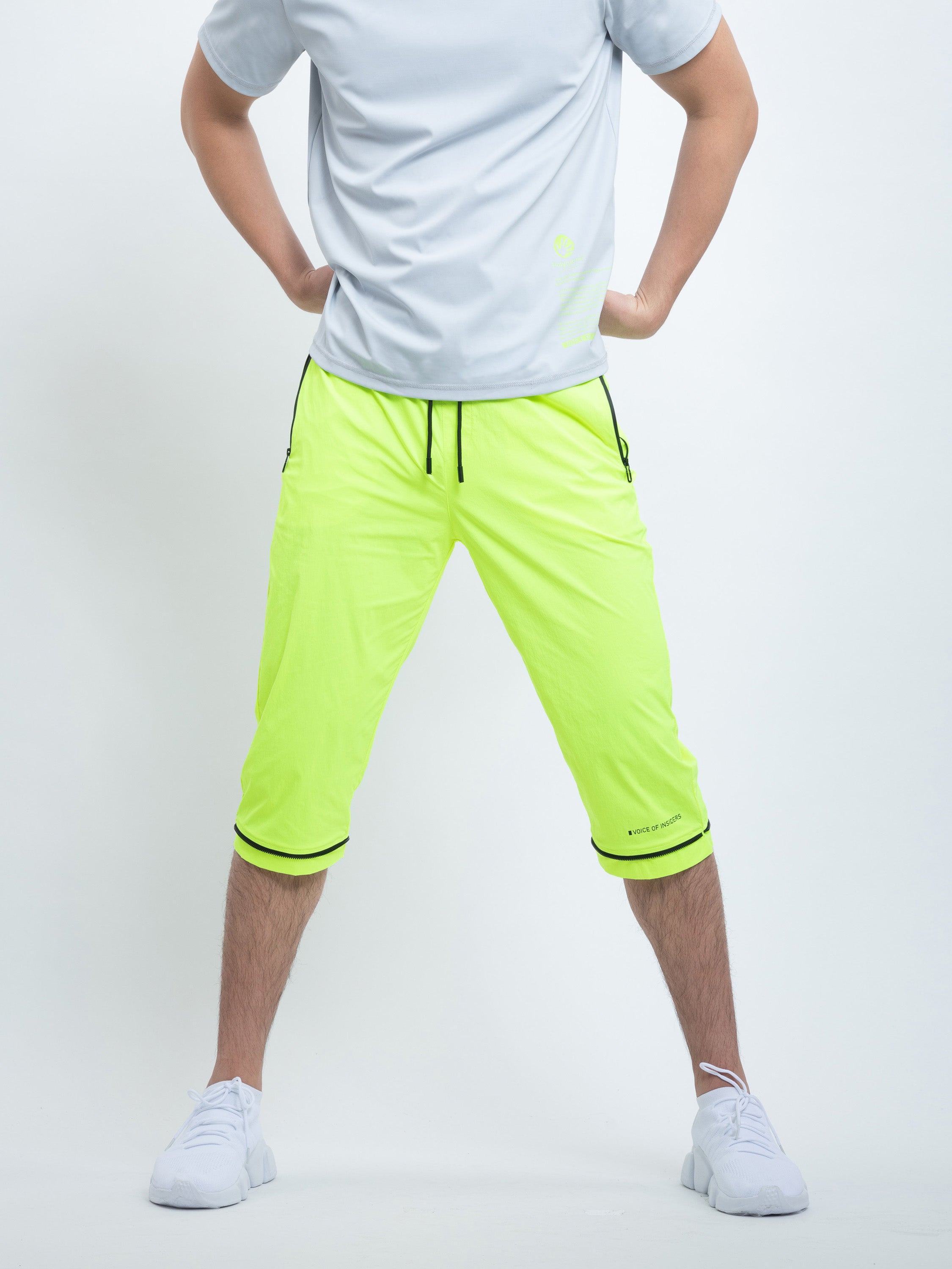 Transformable Pants in Neon Lime