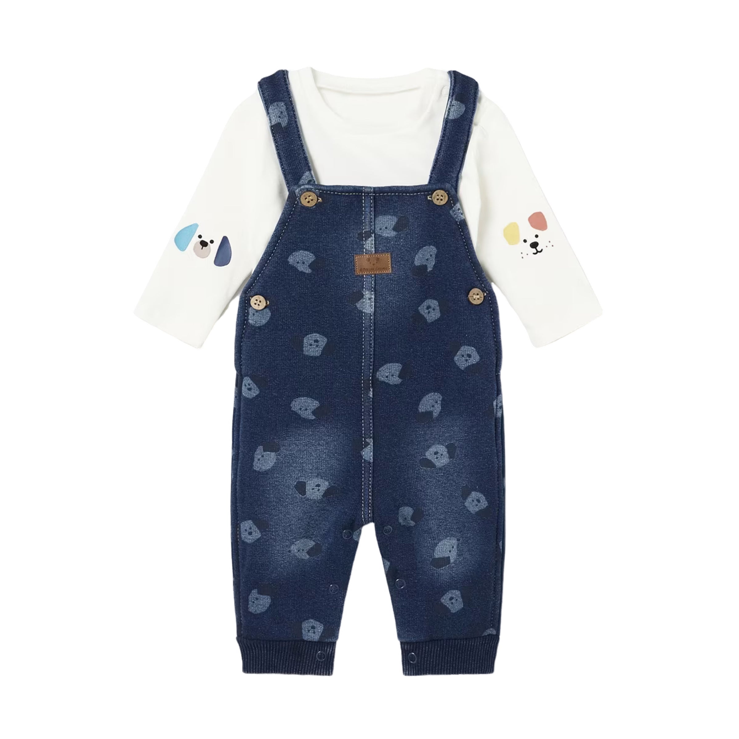 Blue Denim Bear Overalls Outfit - kids atelier product image