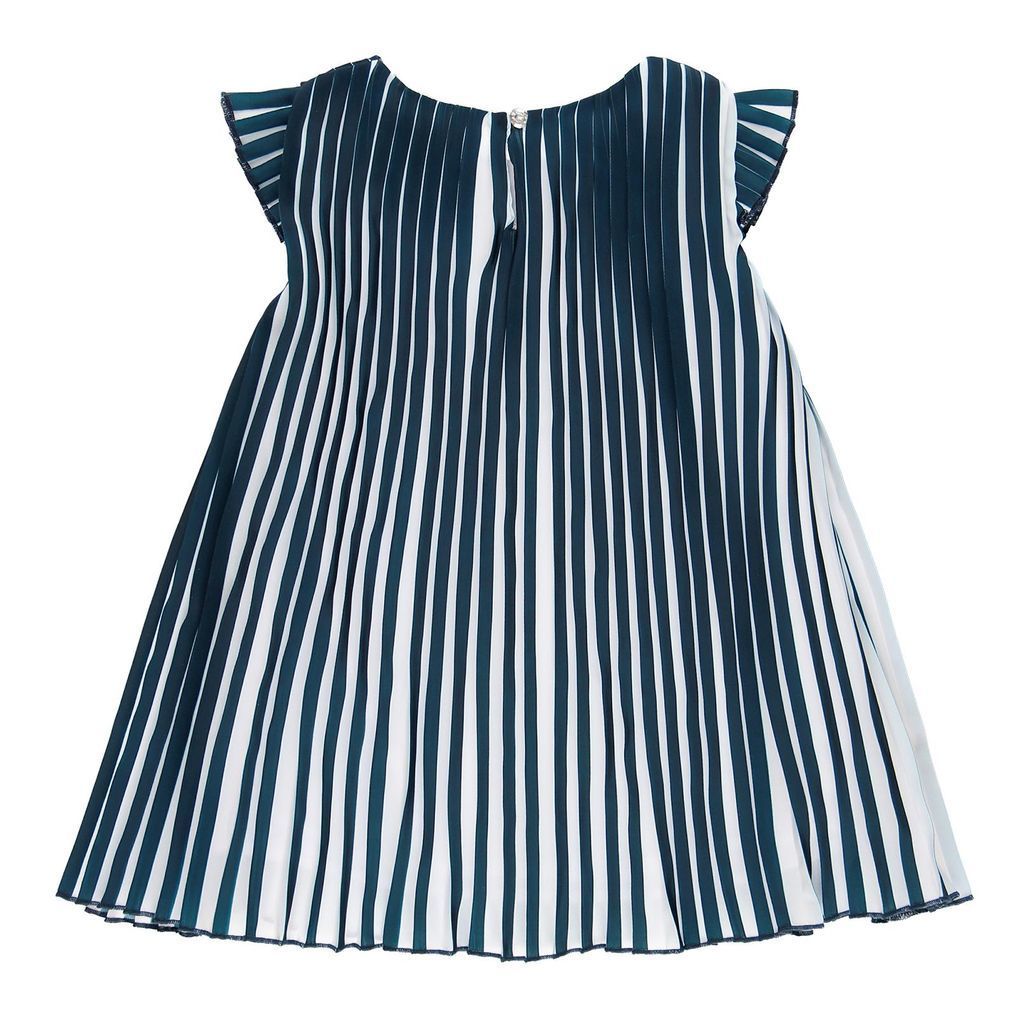 navy white striped dress