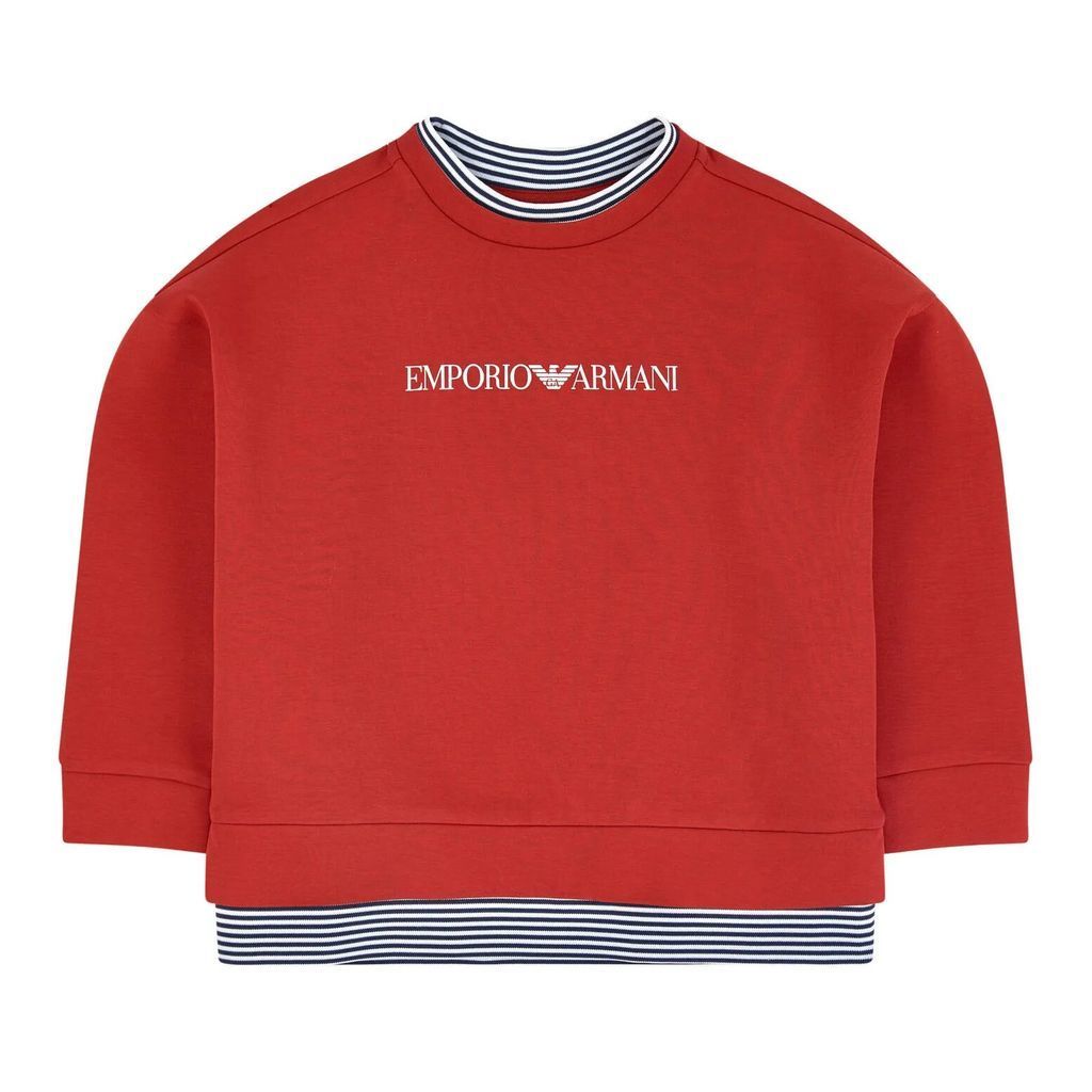 red armani sweatshirt