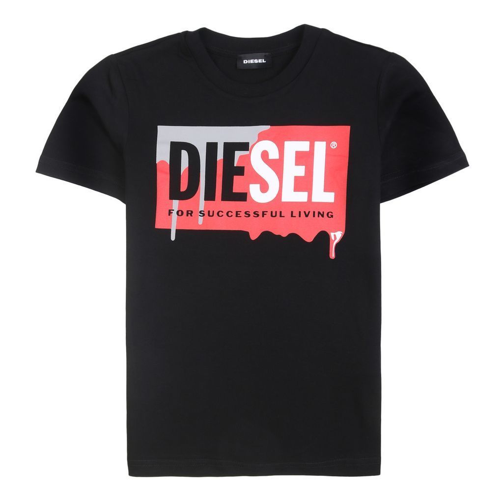 Diesel Kids logo print sweatshirt - Black