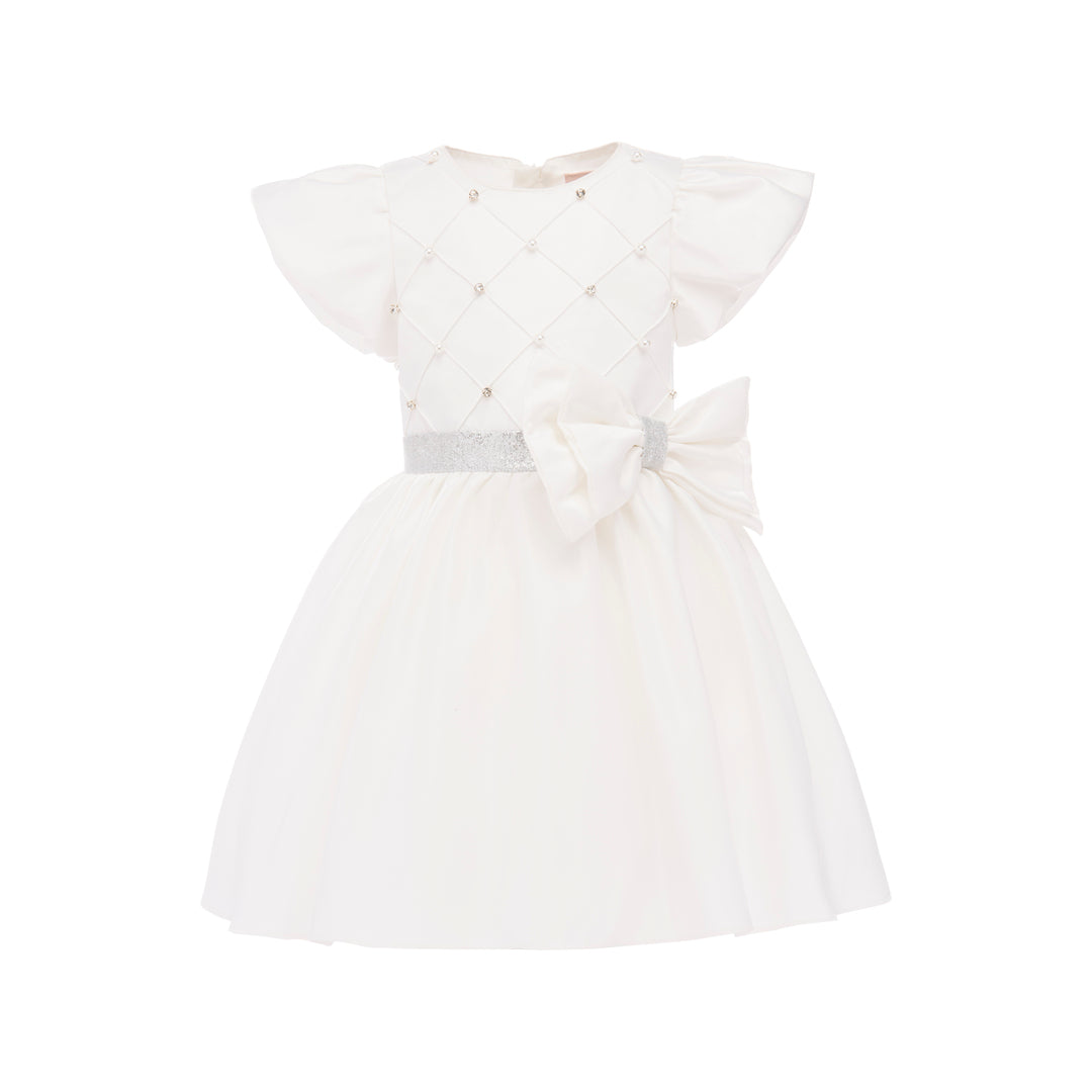 Tulleen Pink Juliana Puff Shoulder Bow Dress 1y / Pink