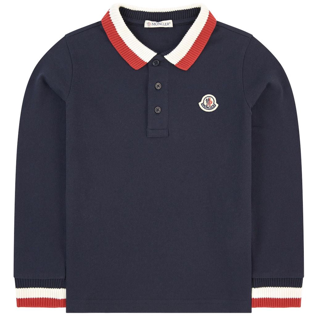 moncler long sleeve polo navy