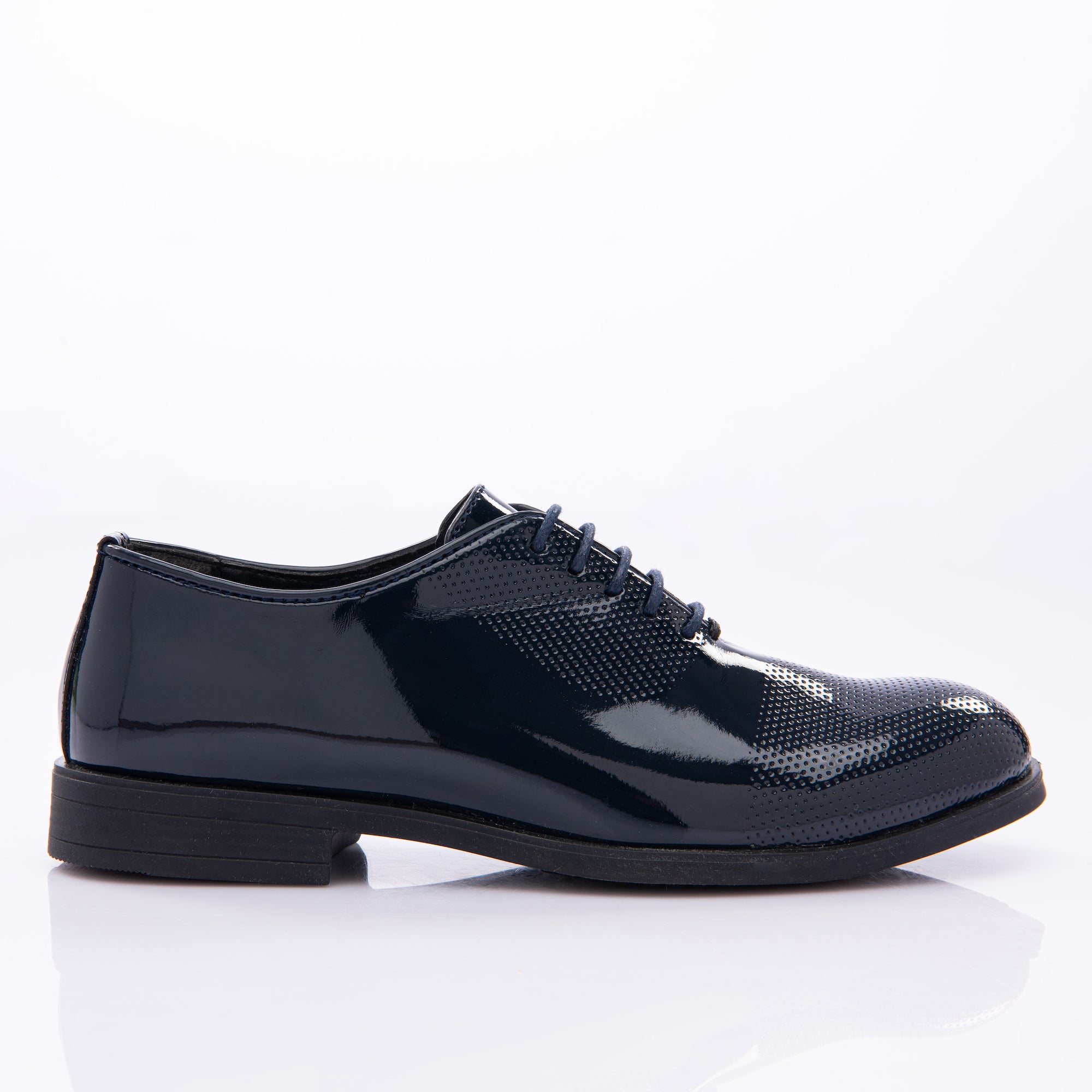 Moustache patent-leather oxford shoes - Black