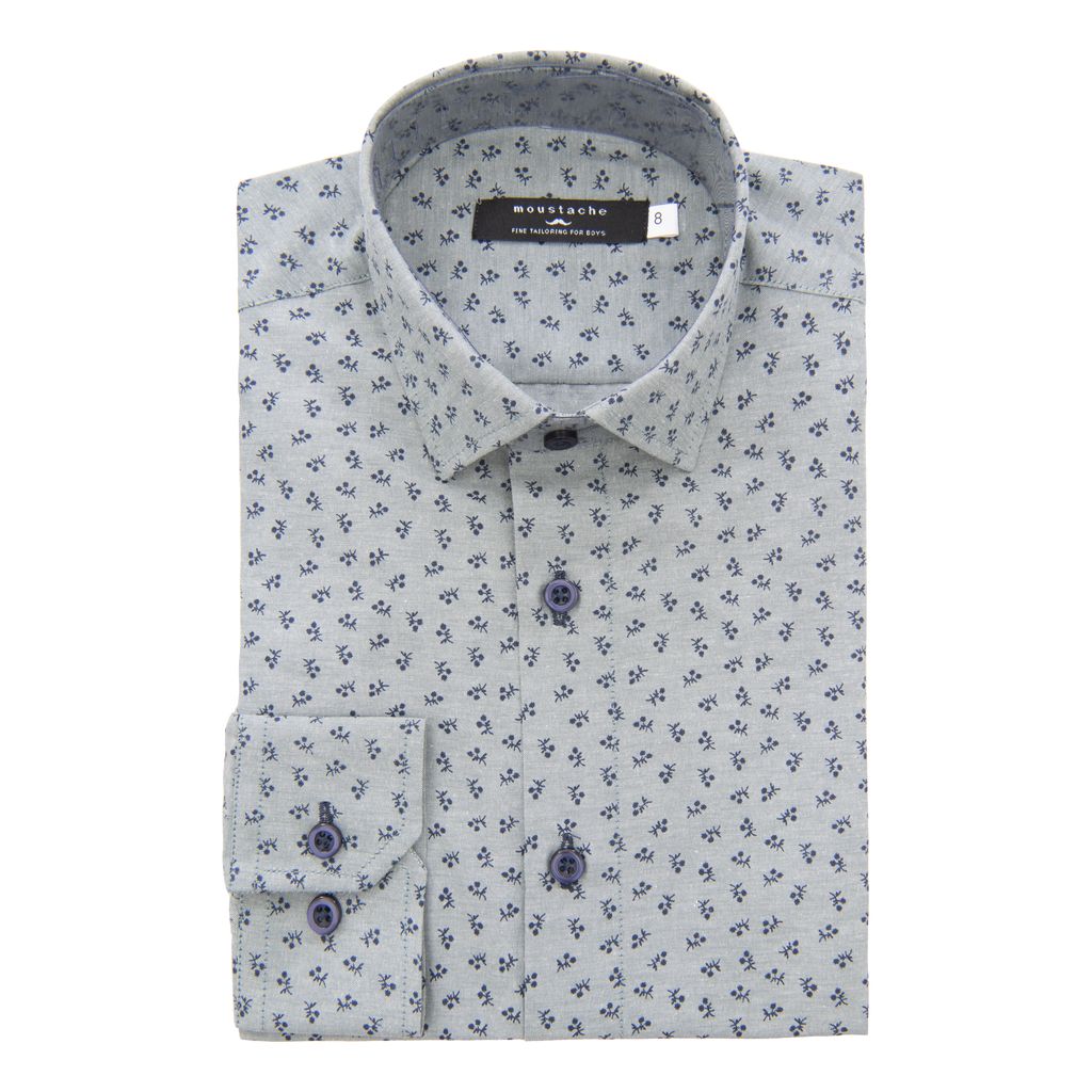 Moustache dandelion-print dress shirt - Red