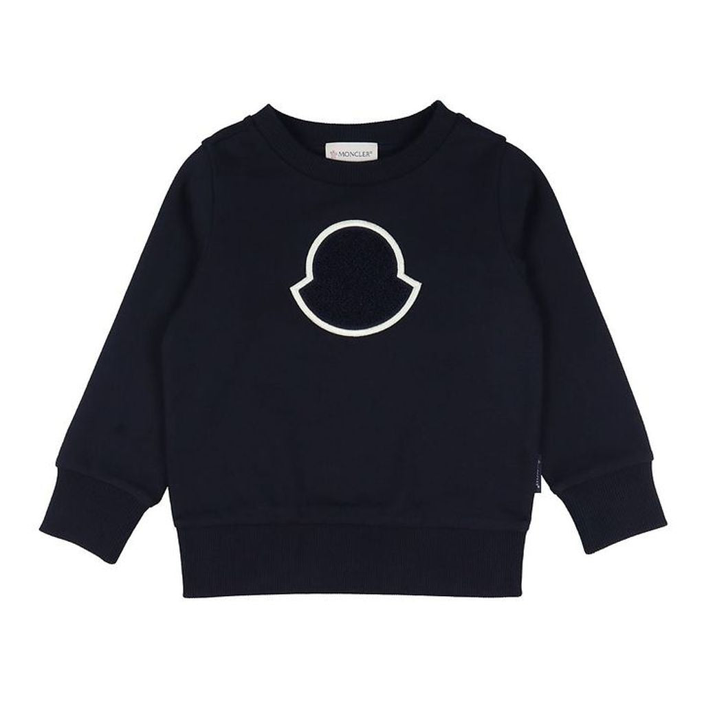 Navy Logo Print Sweatshirt atelier kids 