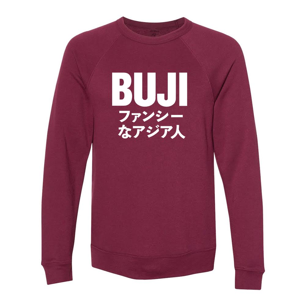 maroon crewneck sweatshirt