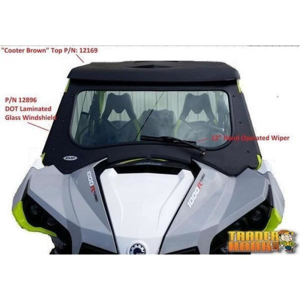 RZR Turbo S Laminated Glass Windshield with hand wiper