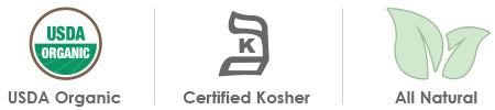 USDA Organic, Certified Kosher, All Natural