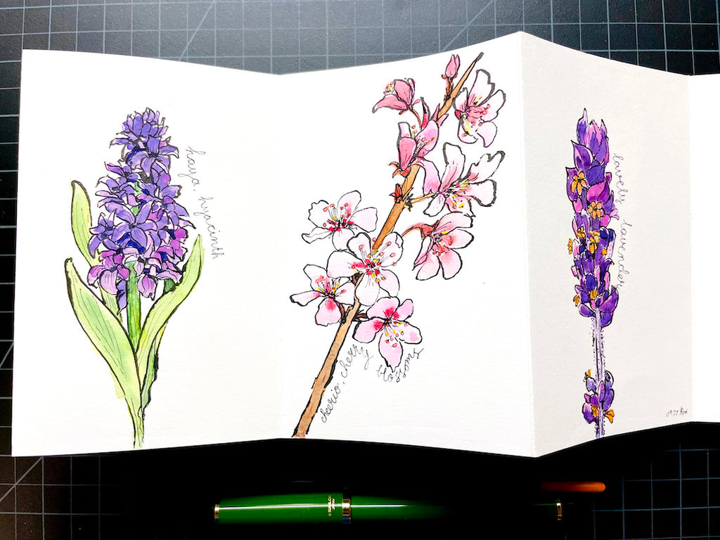 How to make an Accordion Sketchbook-Japanese Fold Sketchbook - Pink Spark  Studio