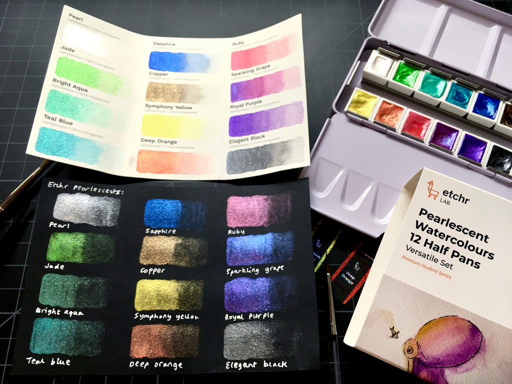 Review: Etchr Lab Pearlescent Watercolor Paint in Golden 