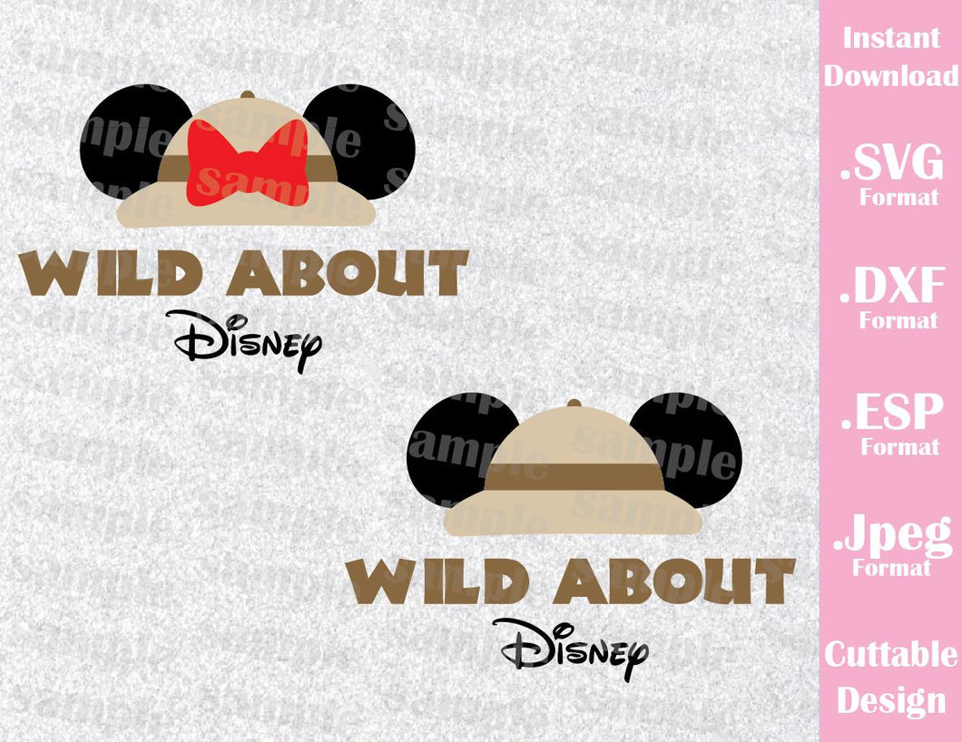 Download Animal Kingdom Mickey and Minnie Ears Safari Hat Inspired Cutting File - Ideas with love