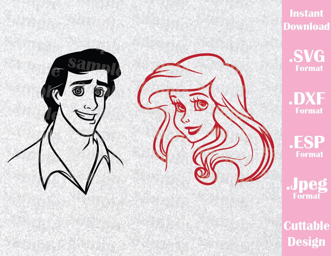 Download Princess Ariel and Prince Eric Inspired Cutting File in ...