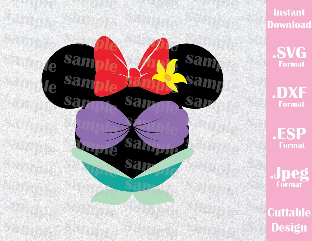 Download Princess Ariel Mickey Ears Inspired Cutting File in SVG ...