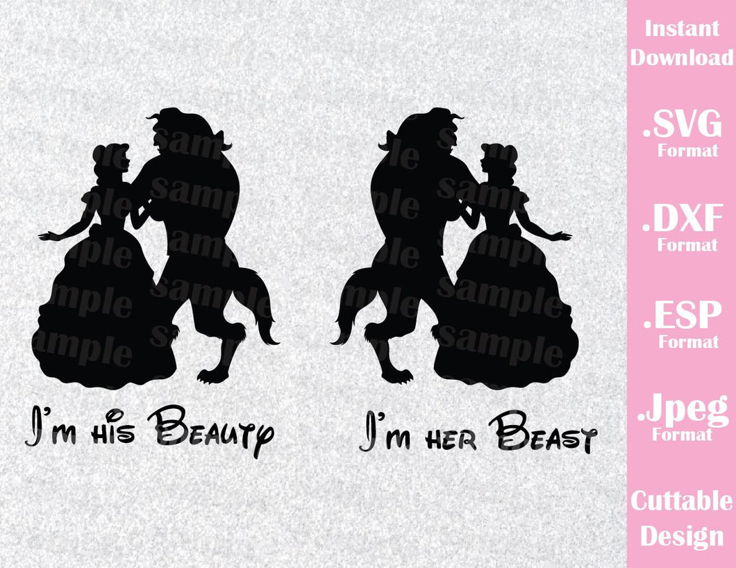 Beauty And The Beast His Beauty Her Beast Cutting File In Svg Esp Dx Ideas With Love