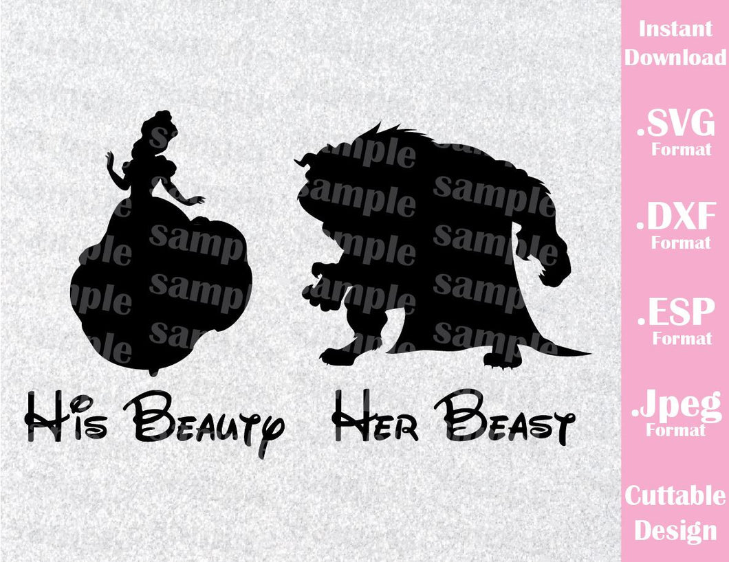 Beauty And The Beast His Beauty Her Beast Cutting File In Svg Esp Dx Ideas With Love