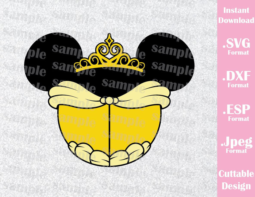 Download Princess Belle Mickey Ears Inspired Cutting File in SVG ...