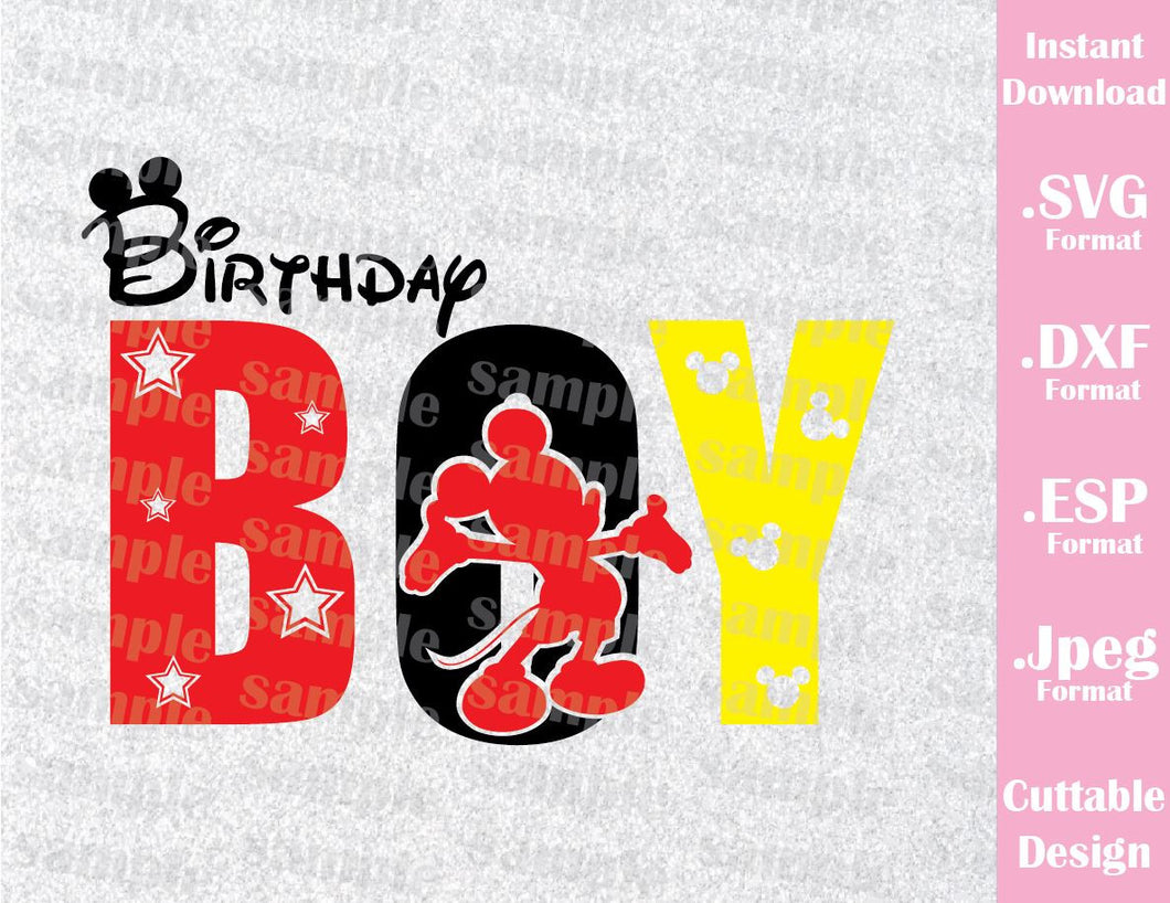 Download Mickey Birthday Boy Inspired Cutting File in SVG, ESP, DXF ...