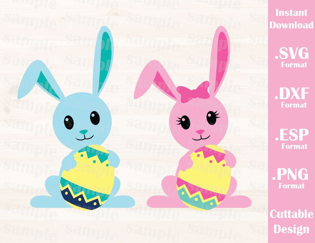 Download Easter Bunnies, Baby, Kids, Cutting File in SVG, ESP, DXF and PNG Form - Ideas with love