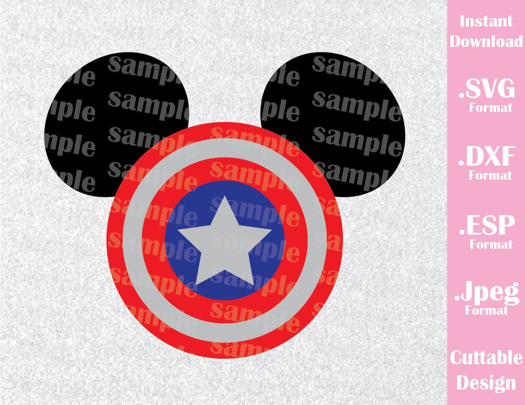 Download Captain America Superhero Mickey Ears Inspired Cutting File In Svg Es Ideas With Love