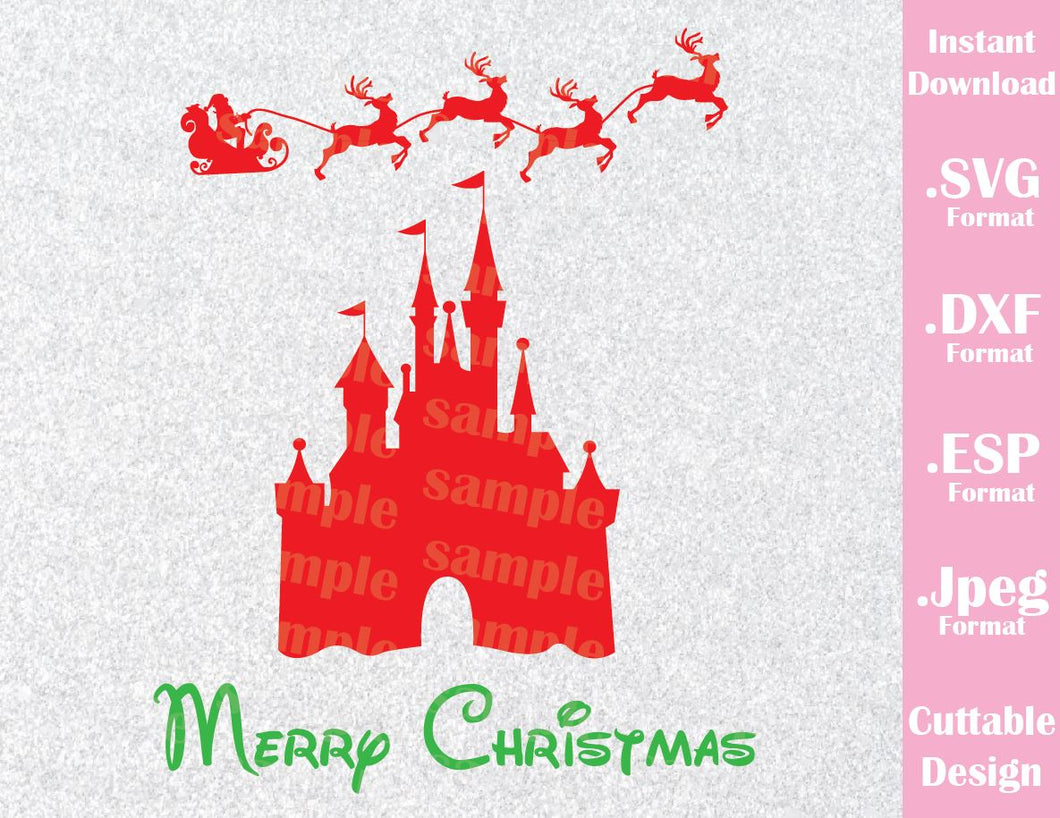 Download Castle Merry Christmas Vacation Inspired Cutting File in SVG, ESP, DXF - Ideas with love