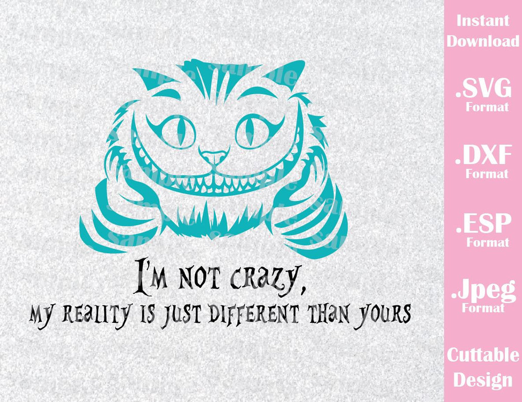 Download Cheshire Cat Alice in Wonderland Inspired Cutting File in SVG, ESP, DX - Ideas with love