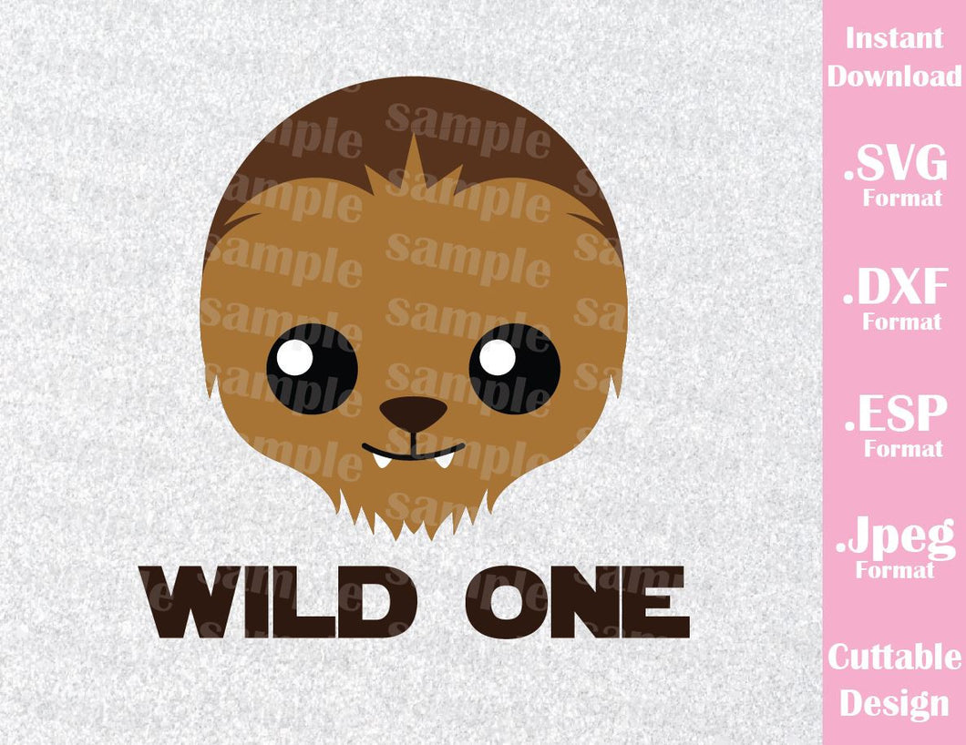 Baby Chewbacca Wild One Star Wars Inspired Cutting File in SVG, ESP, D