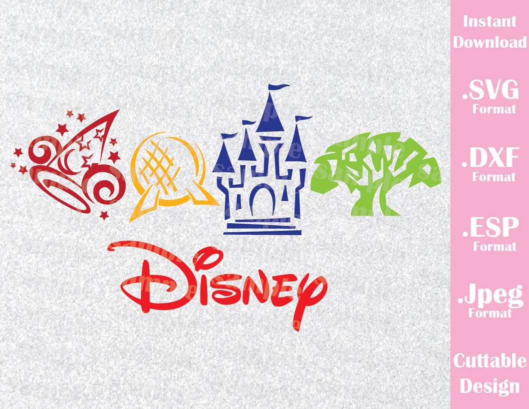 Epcot, Castle, Parks Inspired Vacation Cutting File in SVG ...