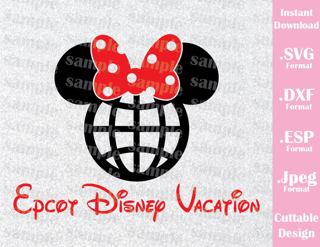Epcot Park Minnie Ears Inspired Family Vacation Cutting ...