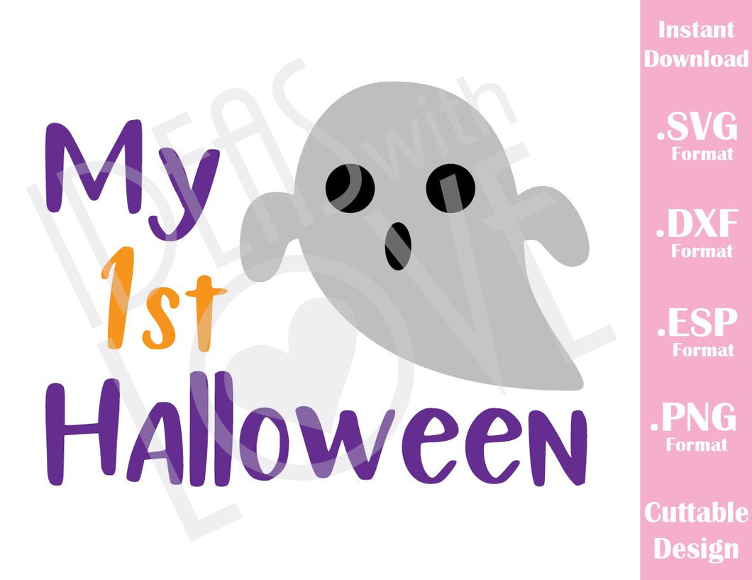 Download My First Halloween Baby Ghost Cutting File In Svg Esp Dxf And Png Fo Ideas With Love