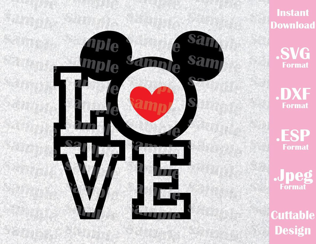 Download Inspired Mickey Ears Love Quote Honeymoon Cutting File in SVG, ESP, DX - Ideas with love