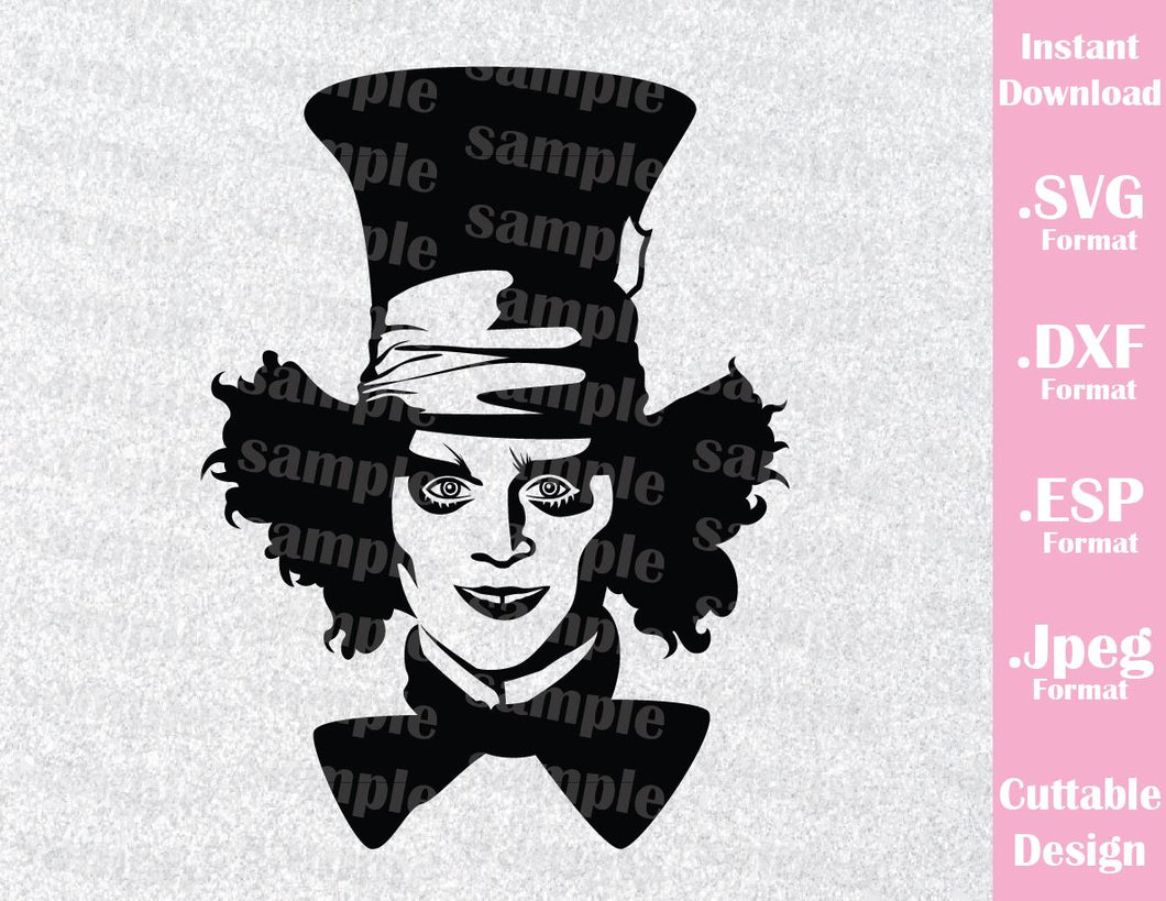 Download Mad Hatter Alice in Wonderland Inspired Cutting File in SVG, ESP, DXF - Ideas with love