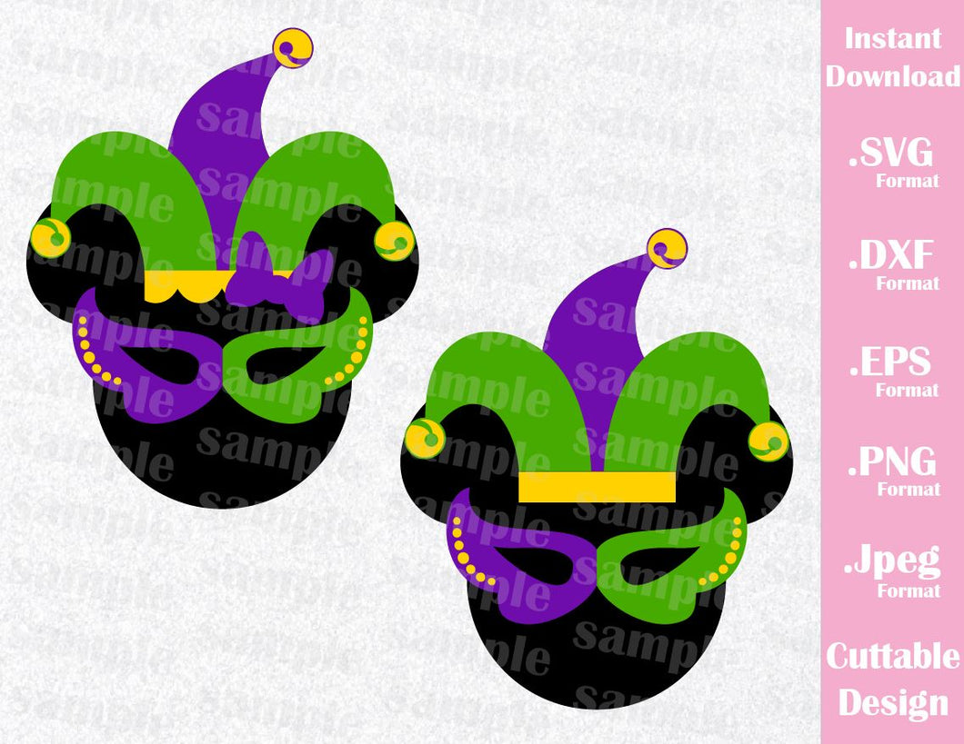 Download Mardi Gras Mickey And Minnie Ears Inspired Cutting File In Svg Esp D Ideas With Love