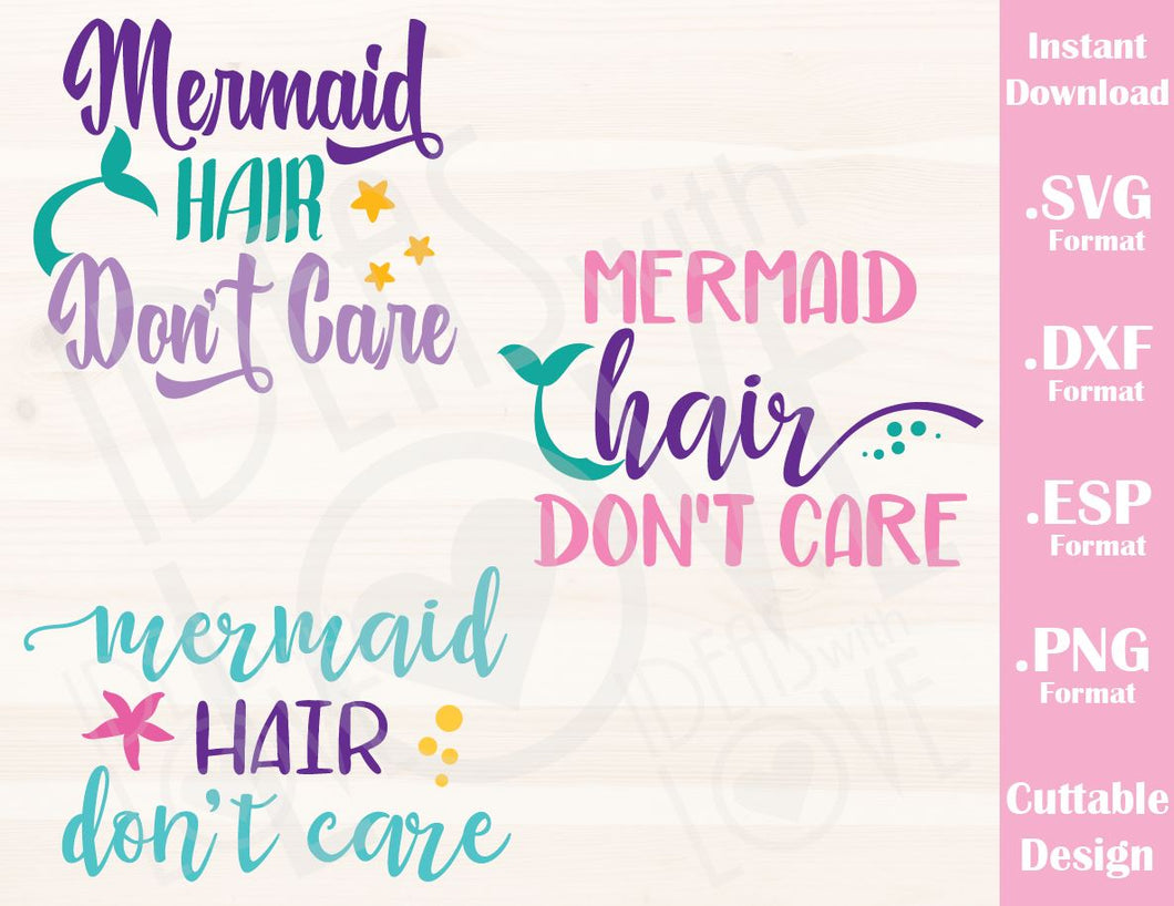 Download Mermaid Hair Don't Care Quote Bundle (Includes 3 Designs ...
