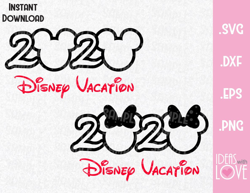 Mickey And Minnie Mouse Ears Disney 2020 Vacation Inspired Svg Eps D Ideas With Love