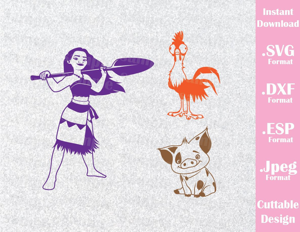 Princess Moana Pua HeiHei Inspired Cutting File in SVG ...