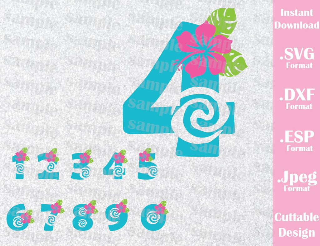 Download Princess Moana Numbers Birthday Girl Inspired Cutting File ...