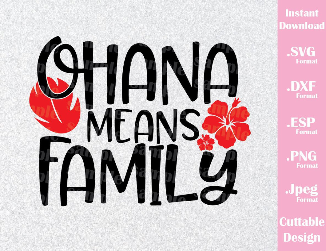 Download Lilo and Stitch Ohana Means Family Inspired Cutting File in SVG, ESP, - Ideas with love