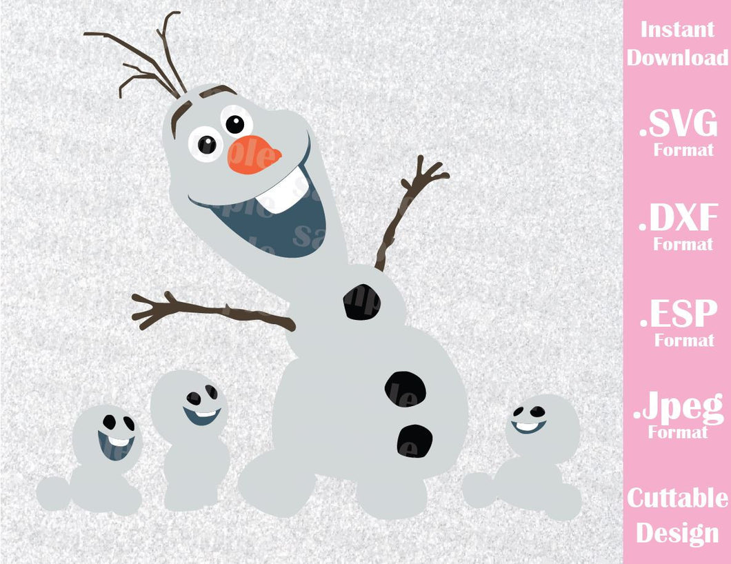 Download Olaf Inspired Frozen Cutting File in SVG, ESP, DXF and ...