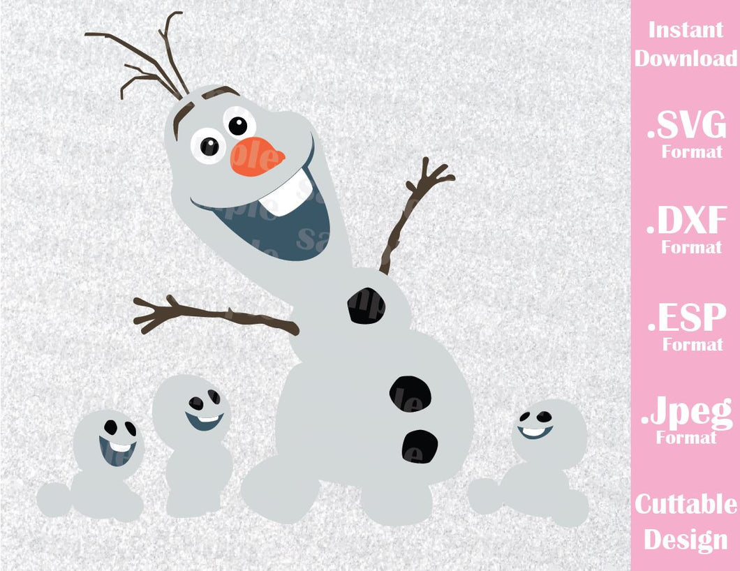 Download Olaf Inspired Frozen Cutting File in SVG, ESP, DXF and JPEG Format - Ideas with love