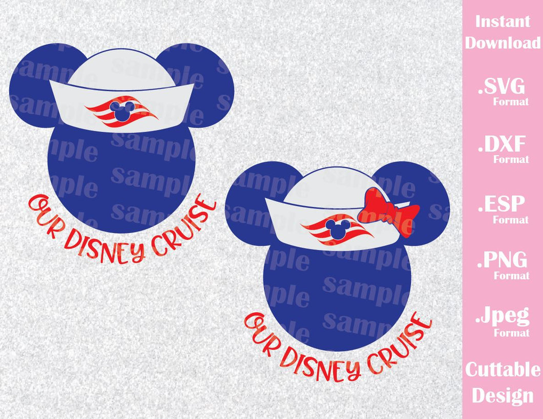 Download Sailor Mickey And Minnie Ears Our Family Cruise Inspired Cutting File Ideas With Love