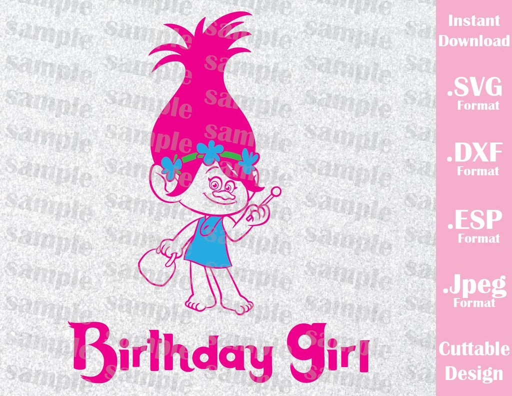 Download Trolls Princess Poppy Birthday Girl Cutting File in SVG ...