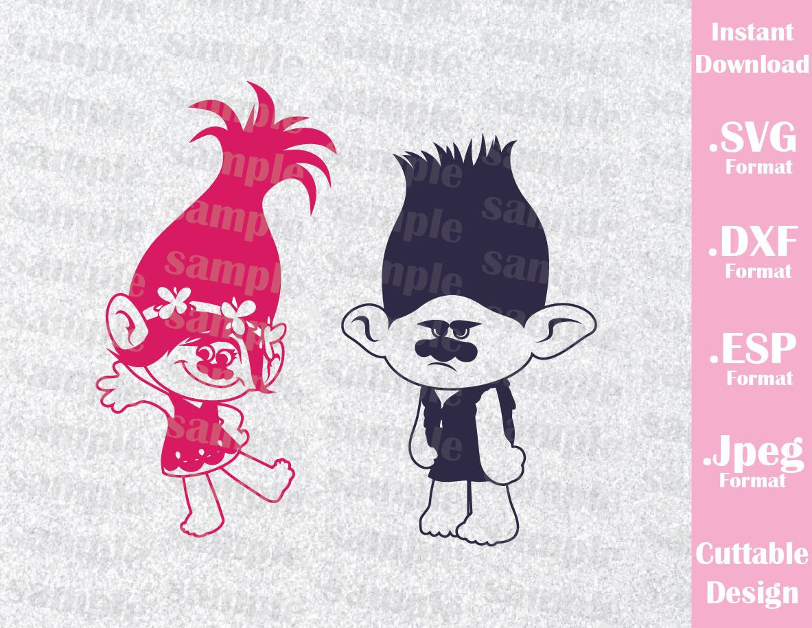 Download Trolls Hair Kids Characters Princess Poppy And Branch Cutting File In Ideas With Love