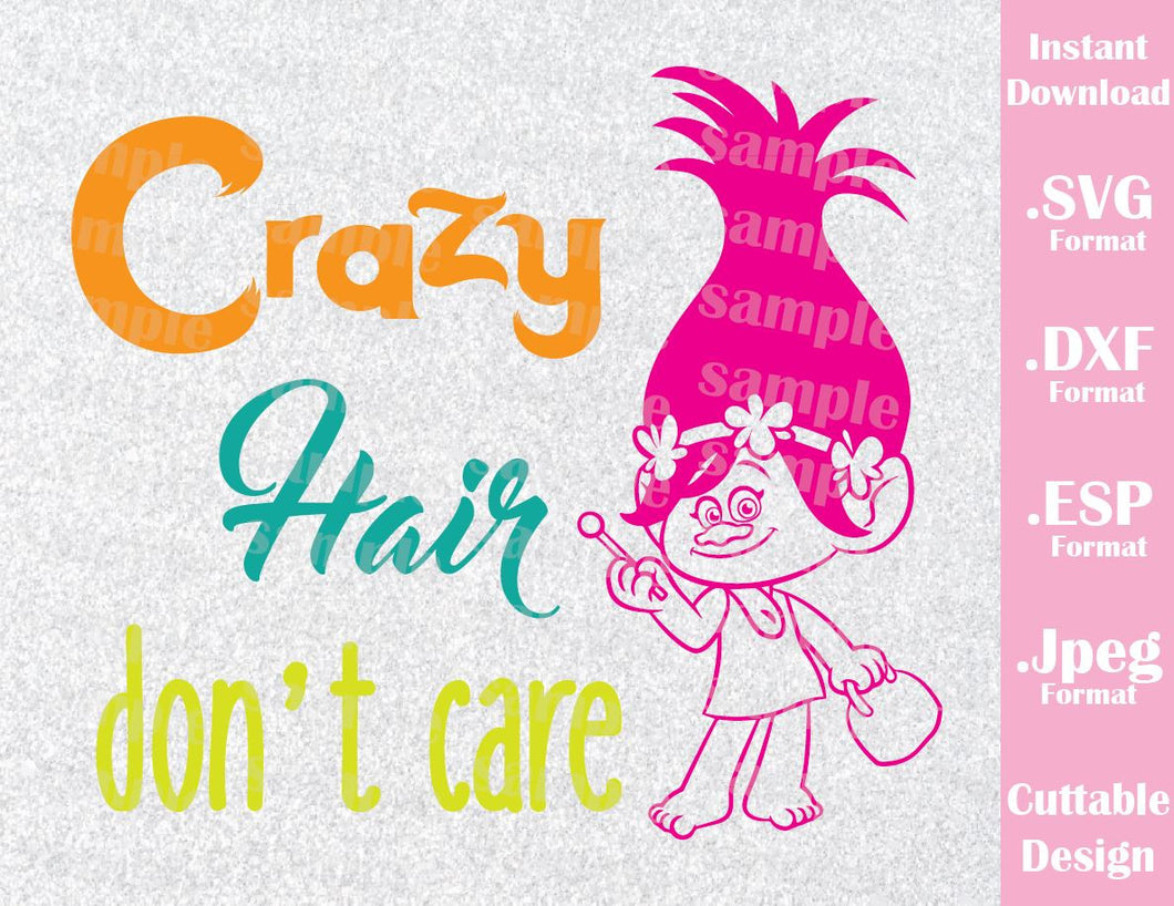 Trolls Crazy Hair Don't Care Kids Characters Princess ...