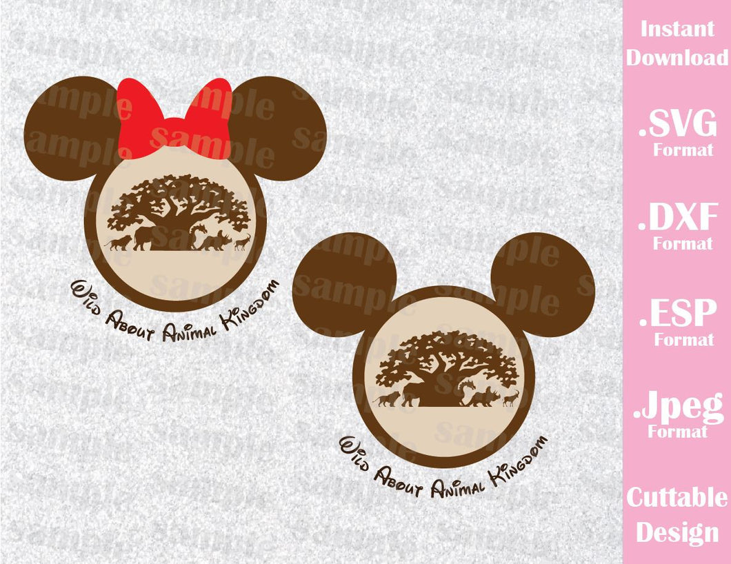 Download Animal Kingdom Mickey and Minnie Ears Wild About Inspired Cutting File - Ideas with love