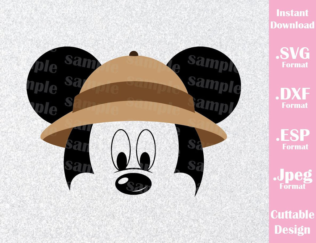 Animal Kingdom Mickey Ears Safari Hat Inspired Cutting File in SVG, ES