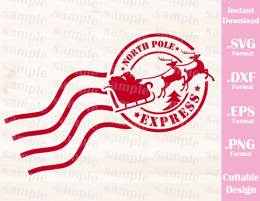 Download Christmas Santa Postage Stamp Cutting File In Svg Esp Dxf And Png F Ideas With Love