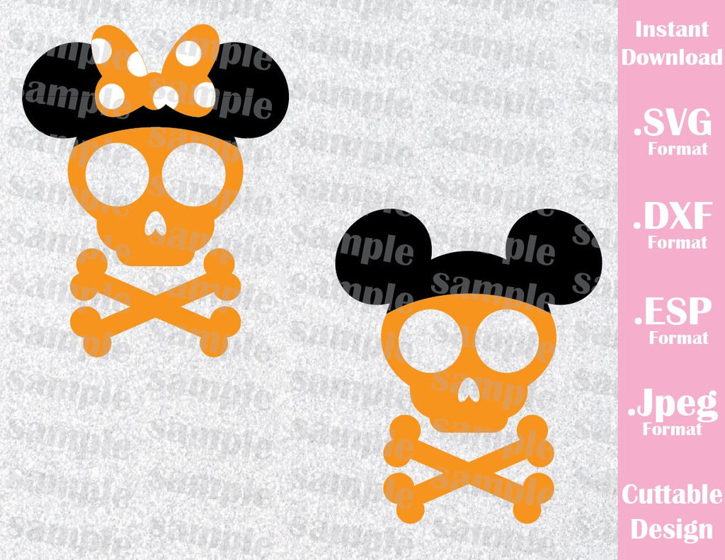 Download Skull Mickey and Minnie Ears Halloween Inspired Cutting ...