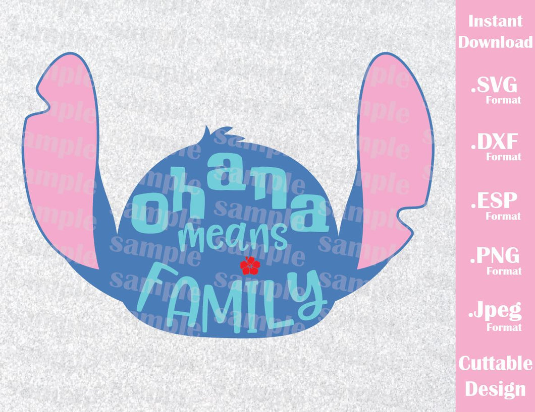 Download Stitch Ohana Means Family Inspired Cutting File In Svg Esp Dxf Png Ideas With Love